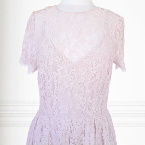 NEW ASOS Pastel Pink Lace Midi Dress Size 8 Ribbon Tie And Open Back Party - Picture 8 of 14